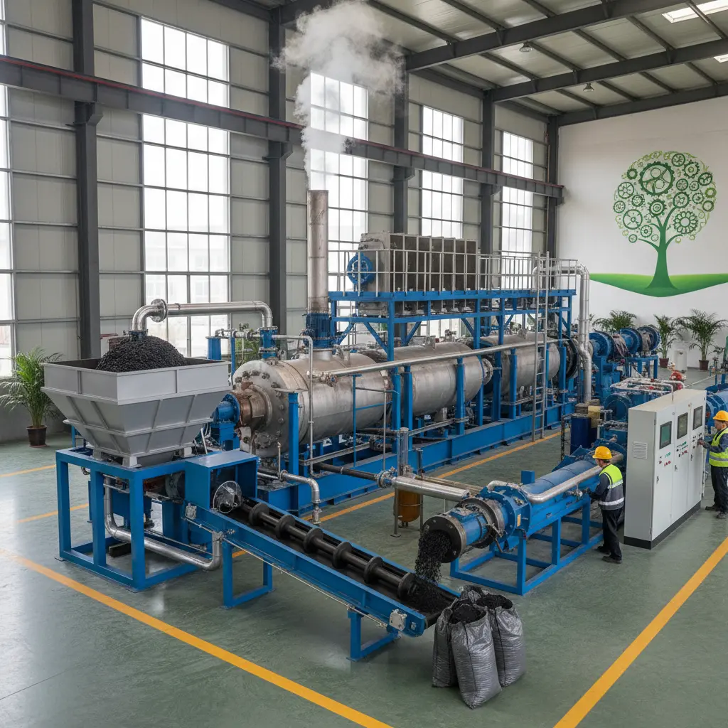 Waste Tyre Pyrolysis Machine For Environmental Engineering Projects