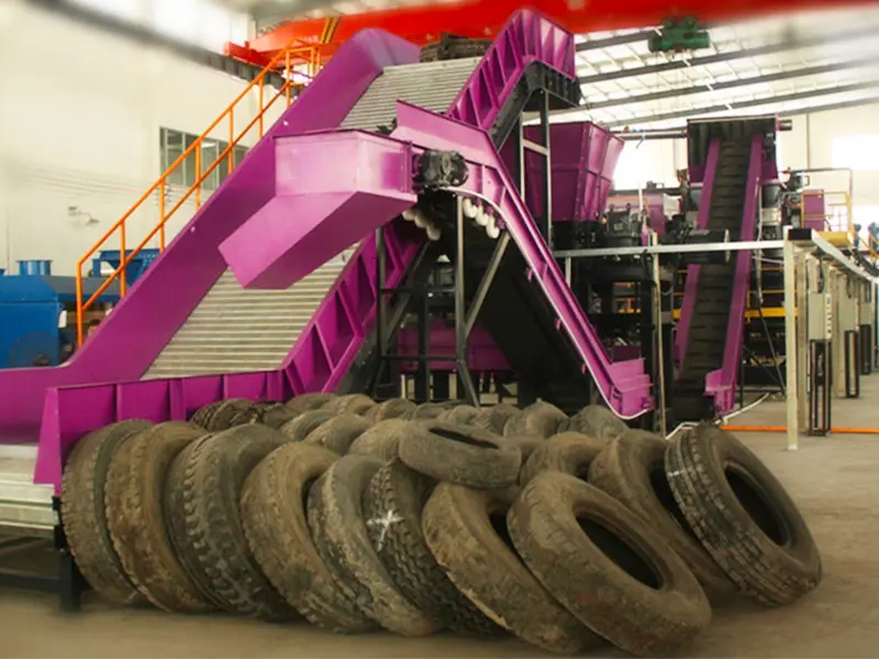 Solution of waste tires shredding