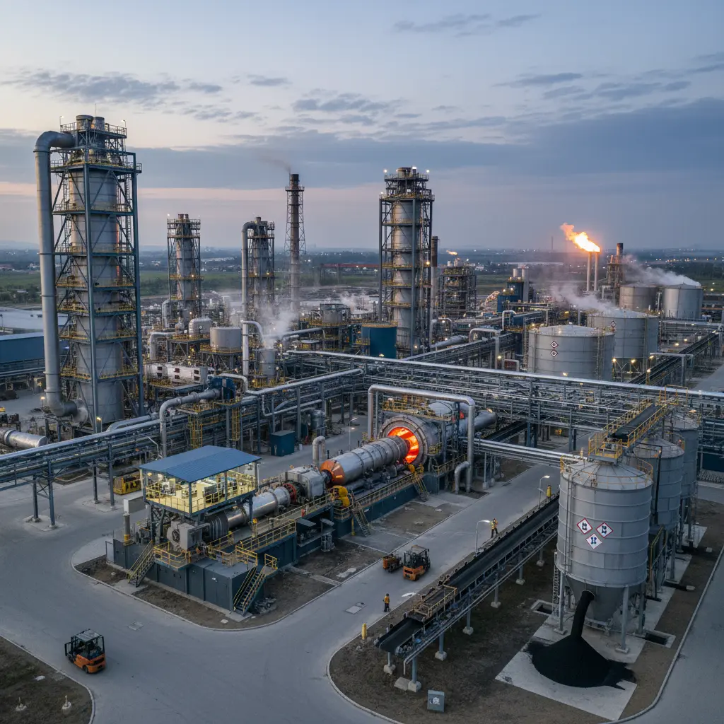 Continuous Tyre Pyrolysis Plant For Industrial Rubber Recycling