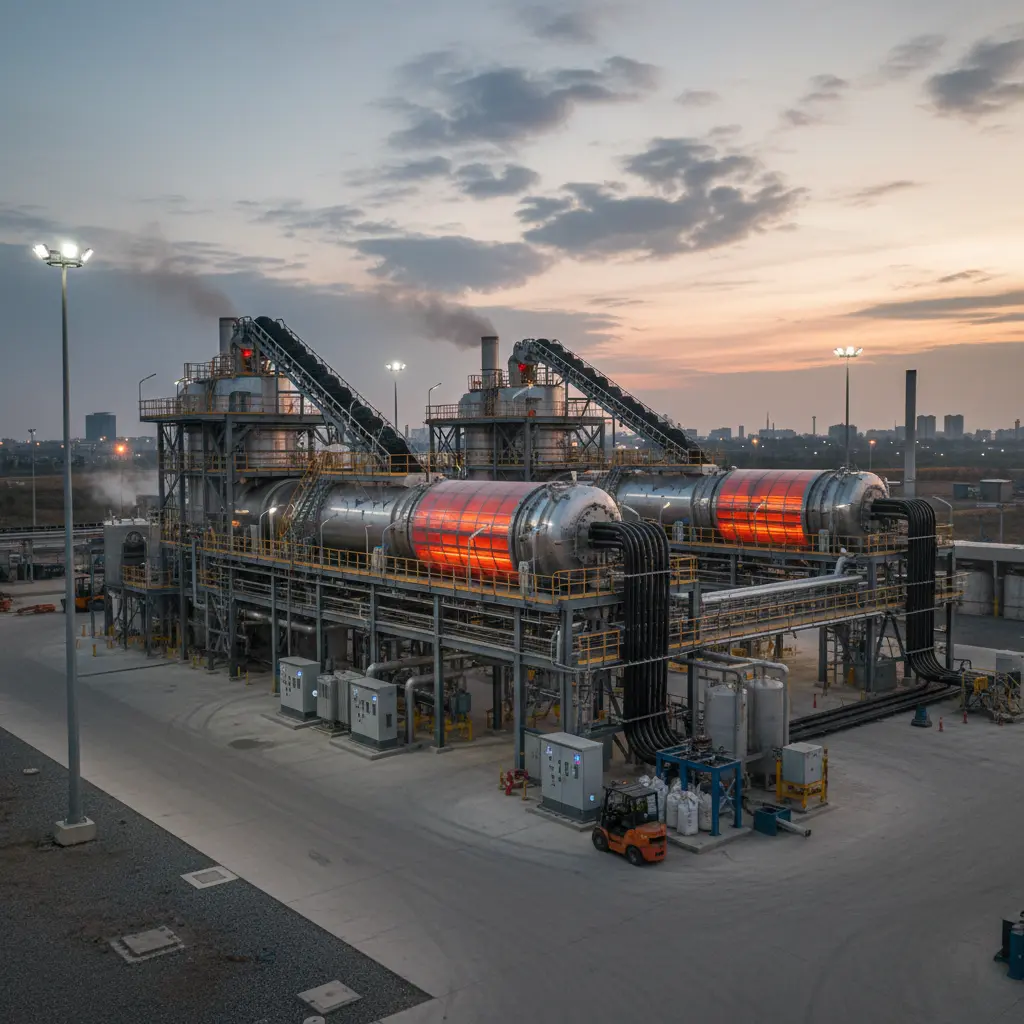 Electrical Heating Pyrolysis Plant For Industrial Rubber Recycling